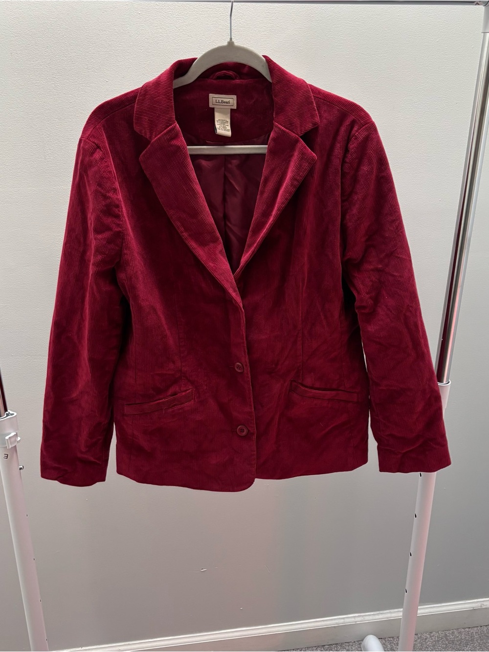 L.L. Bean Women's Vintage Burgundy Corduroy Blazer